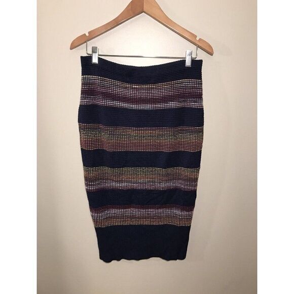 Rachel Roy Long Skirt Striped Elastic Waist Size Large - Picture 3 of 5